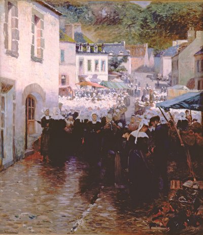 Markttag der bretonischen Bauern in Pont Aven von Frank C. Penfold